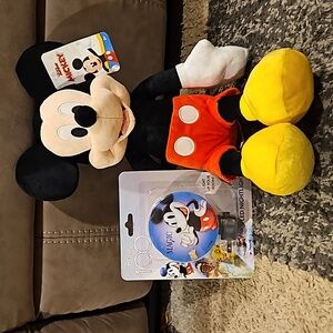NWT 2-Piece Disney Junior's Mickey Mouse Soft Plush Toy, Medium AND Nightlight